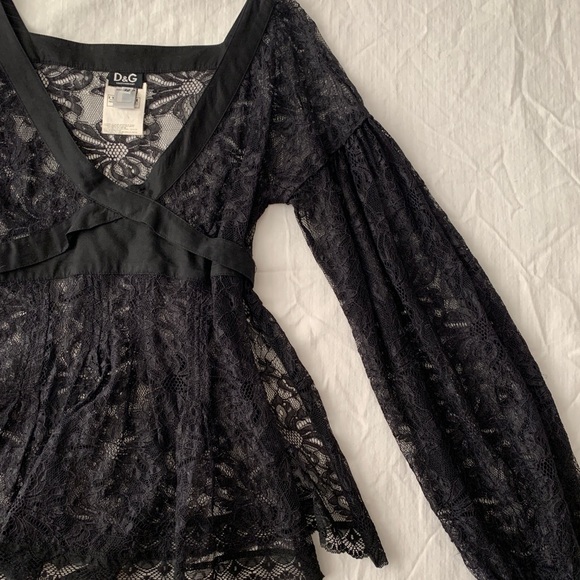 2000s D&G  black sheer lace top - Picture 3 of 12
